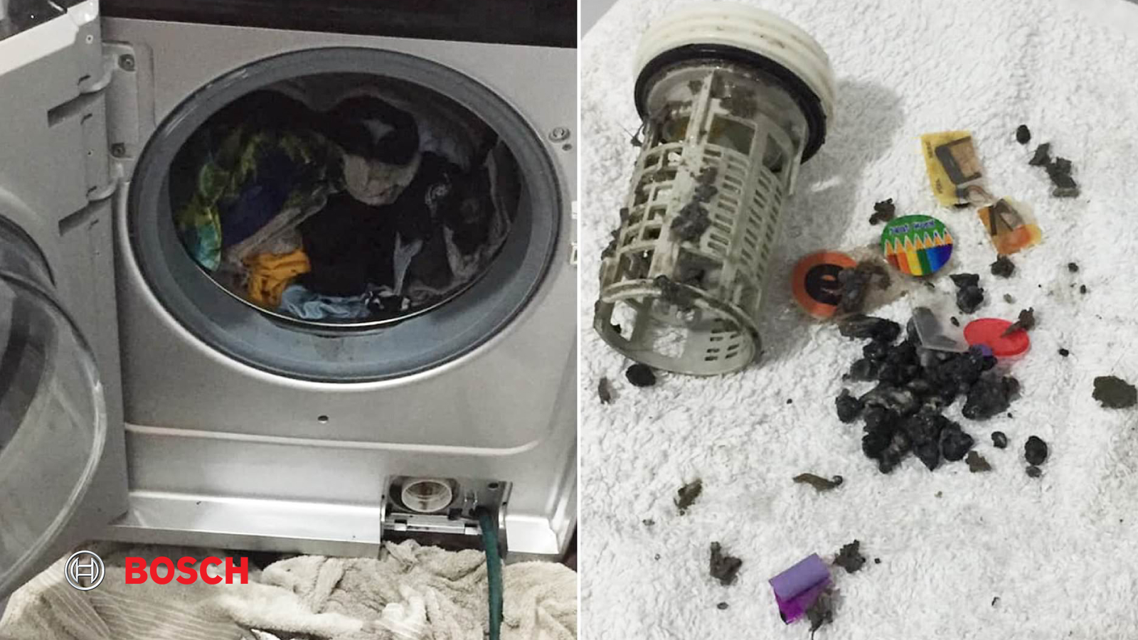 فیلتر ماشین لباسشویی را بررسی و تمیز کنید